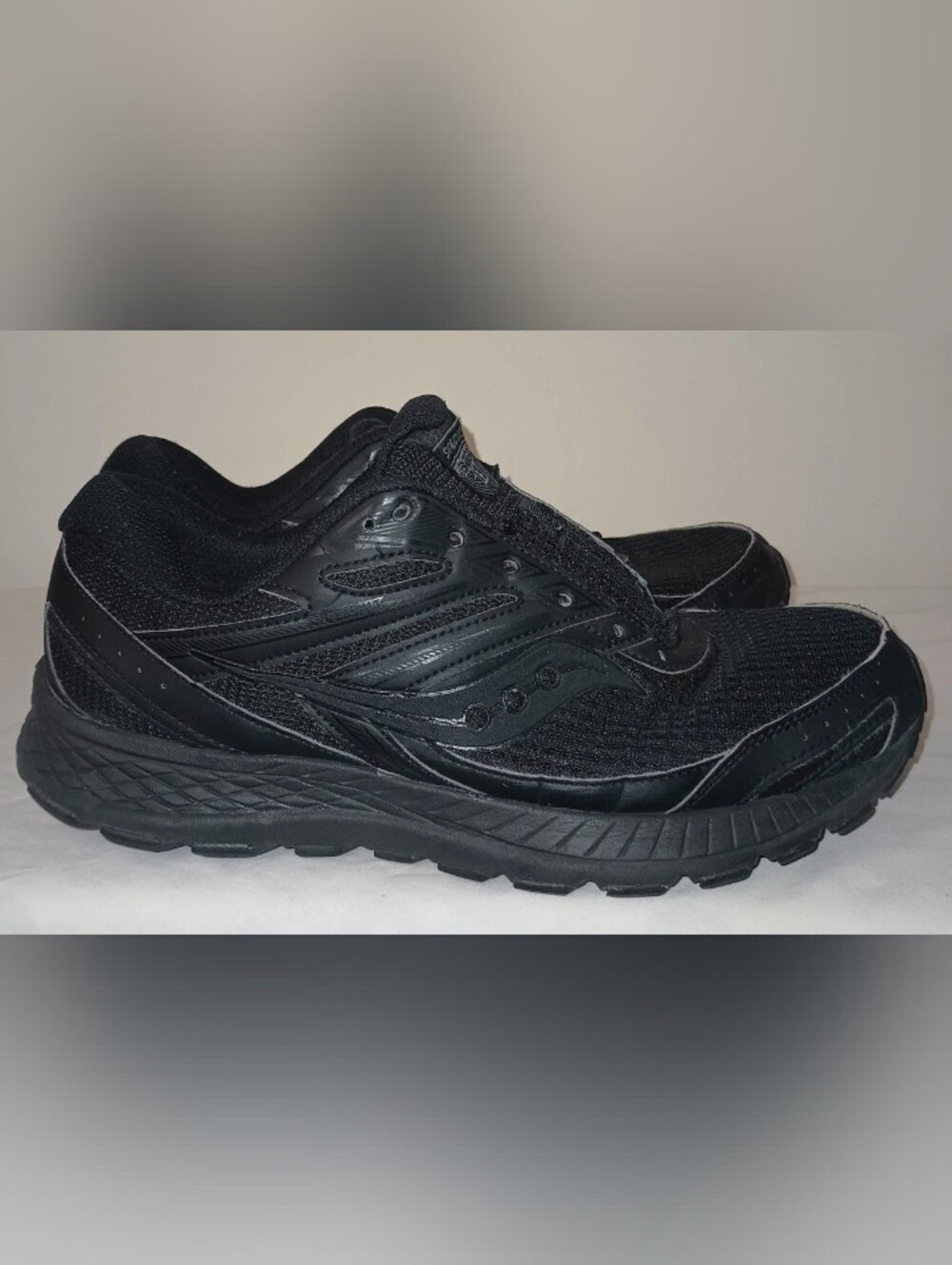 MENS SAUCONY COHESION 13 SHOES Missing Insoles BLACK SNEAKERS SIZE 11.5 WIDE